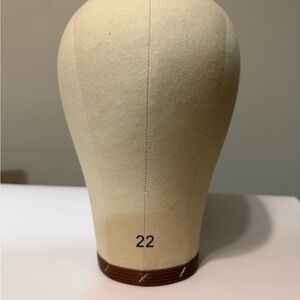 22-Inch Canvas Cork Mannequin Head Block for Wig Making and Display